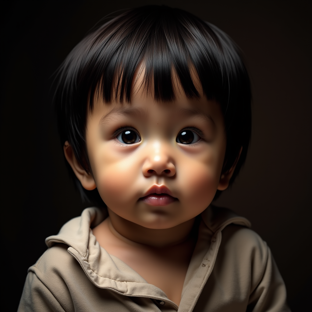 AI baby Oil Painting portrait