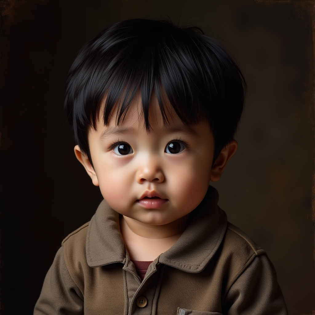 AI baby Oil Painting portrait