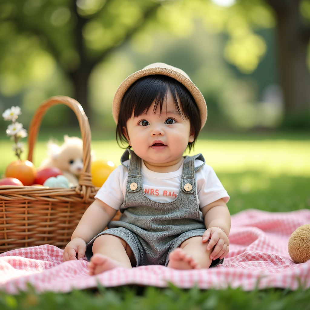AI baby Park Picnic portrait
