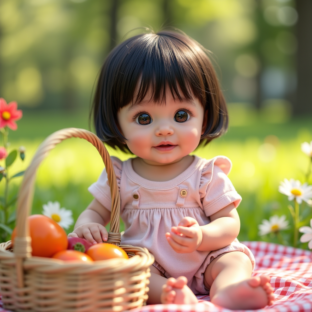AI baby Park Picnic portrait
