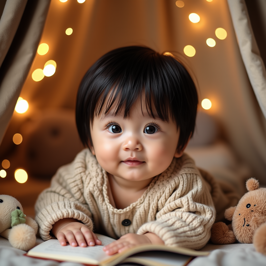 AI baby Reading Nook portrait