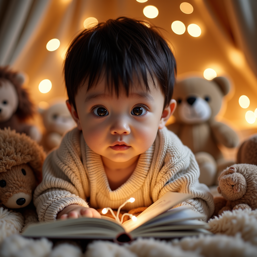 AI baby Reading Nook portrait