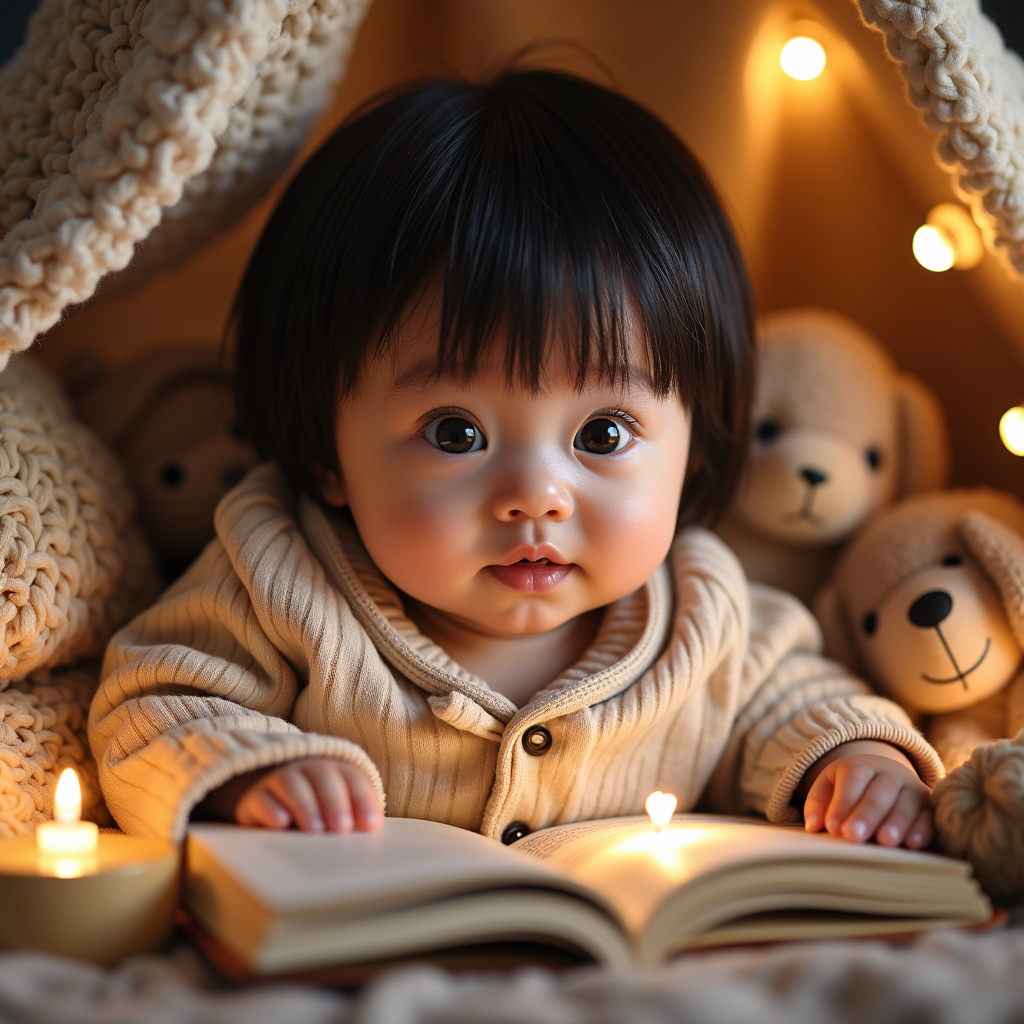 AI baby Reading Nook portrait