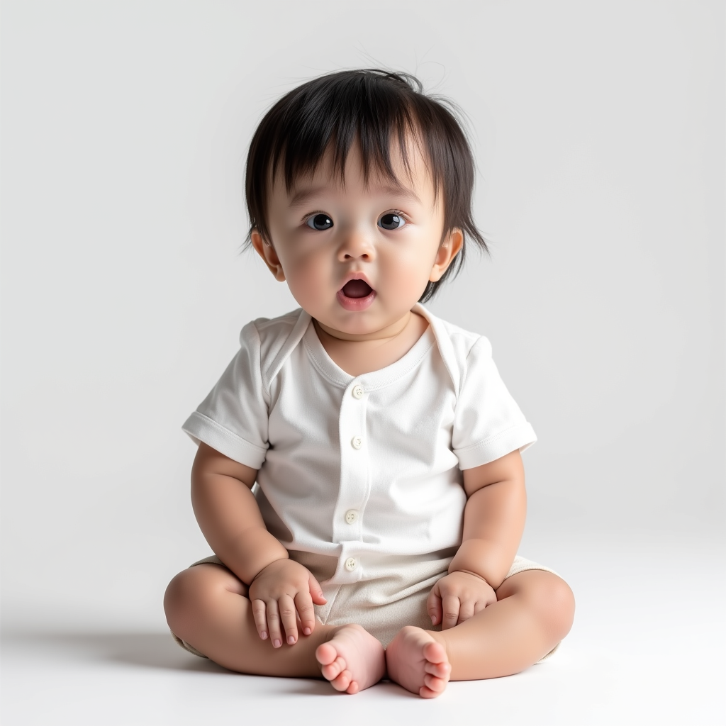 AI baby Studio White portrait