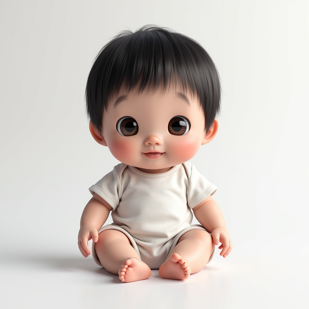 AI baby Studio White portrait