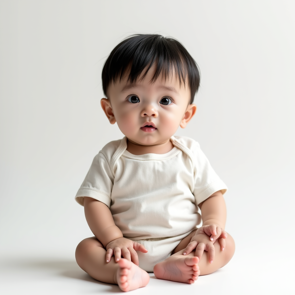 AI baby Studio White portrait