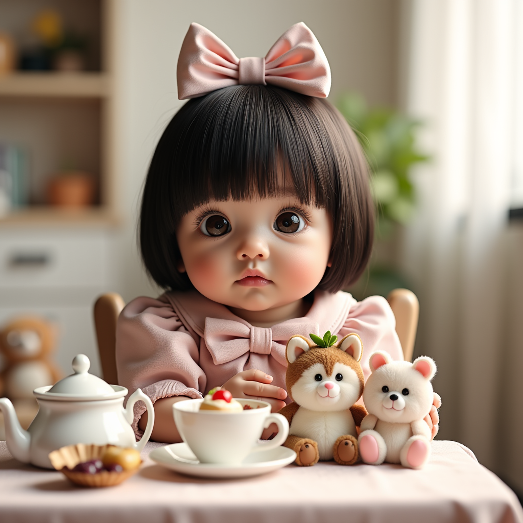 AI baby Tea Party portrait