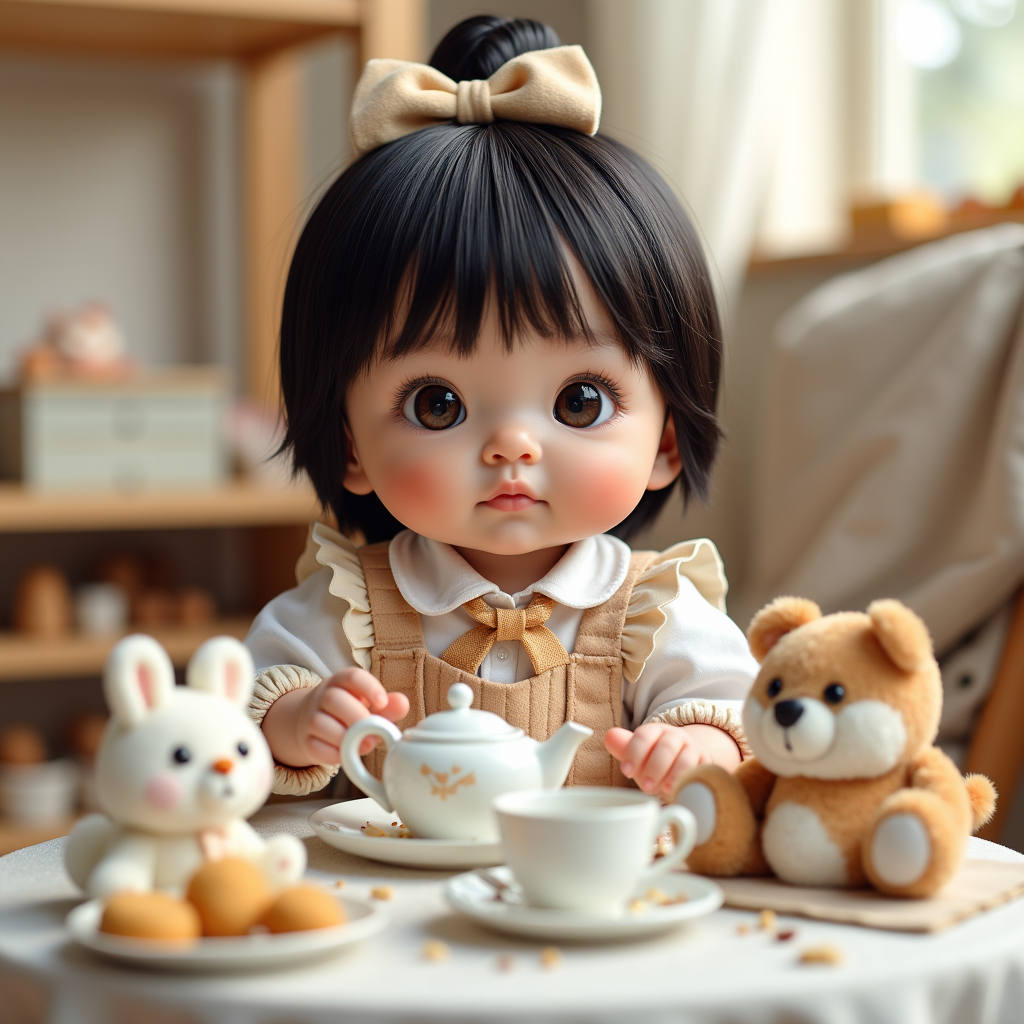 AI baby Tea Party portrait