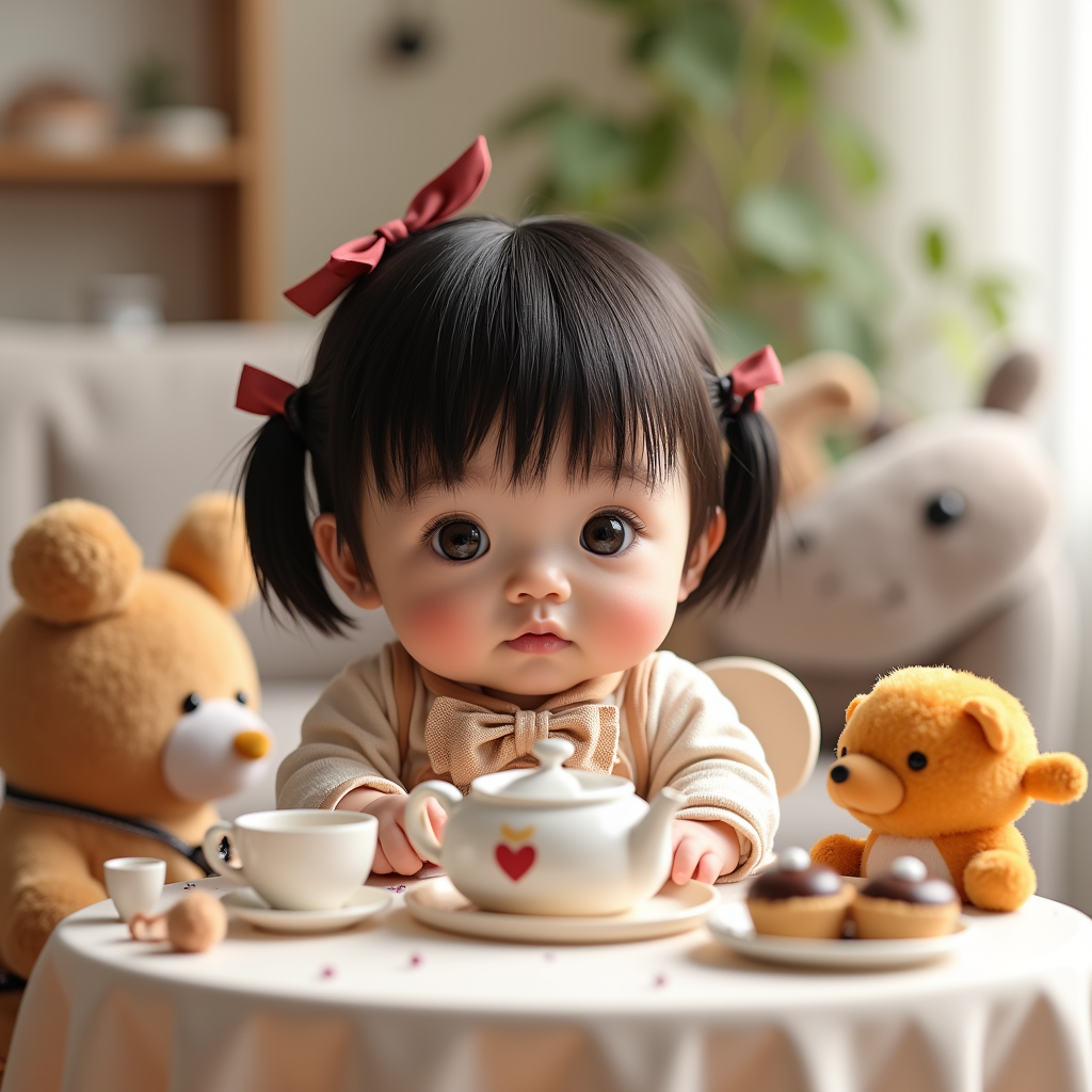 AI baby Tea Party portrait