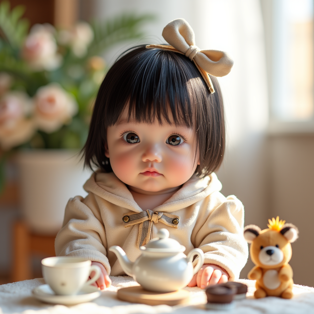AI baby Tea Party portrait