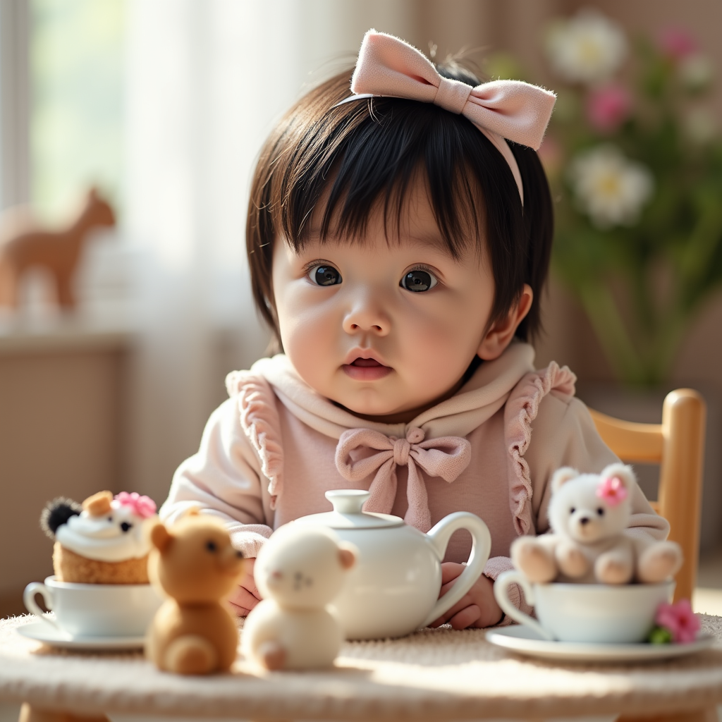 AI baby Tea Party portrait