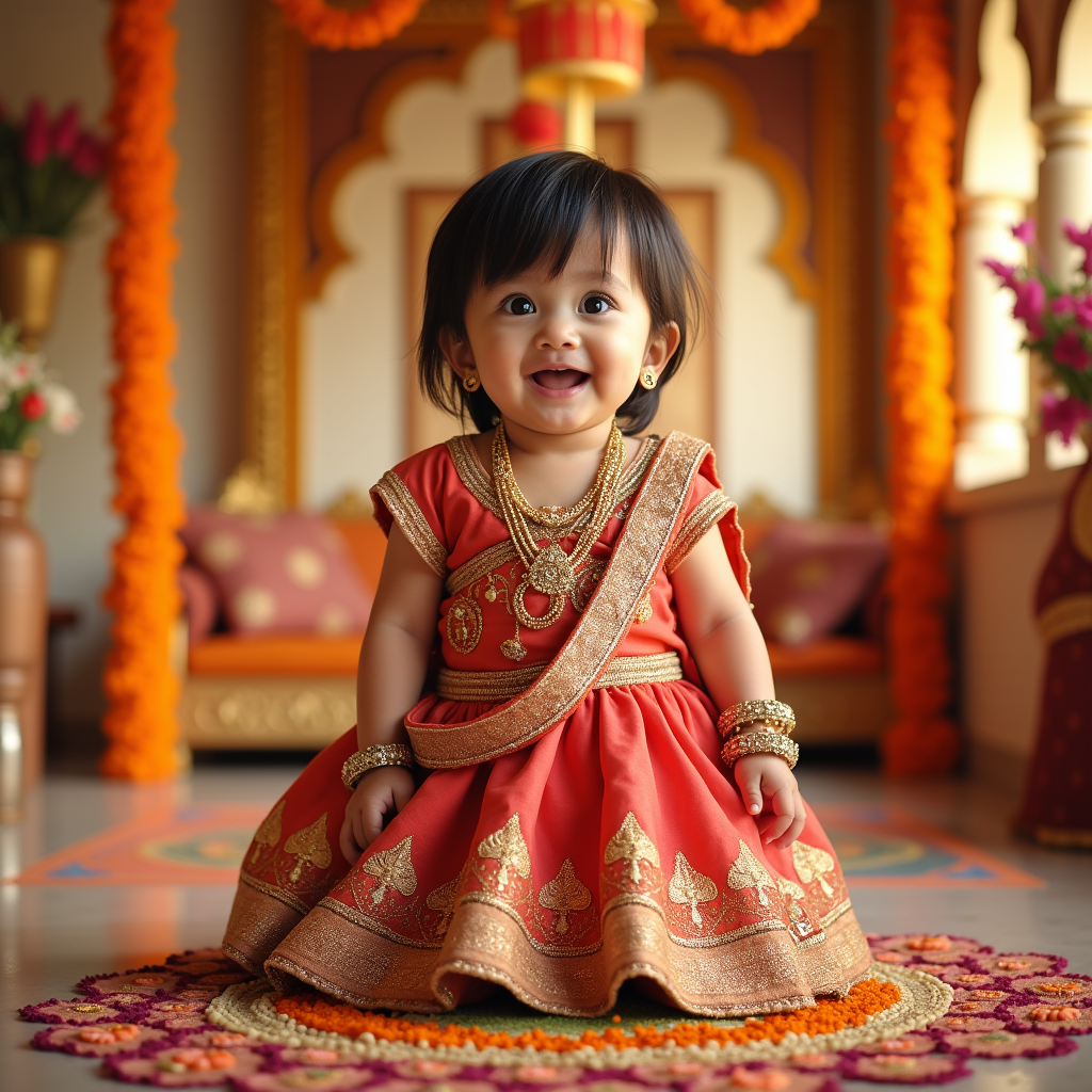 AI baby Traditional Indian portrait
