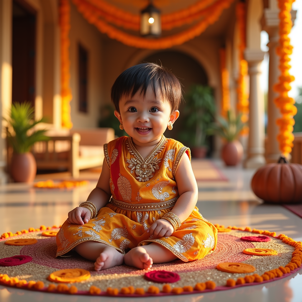AI baby Traditional Indian portrait