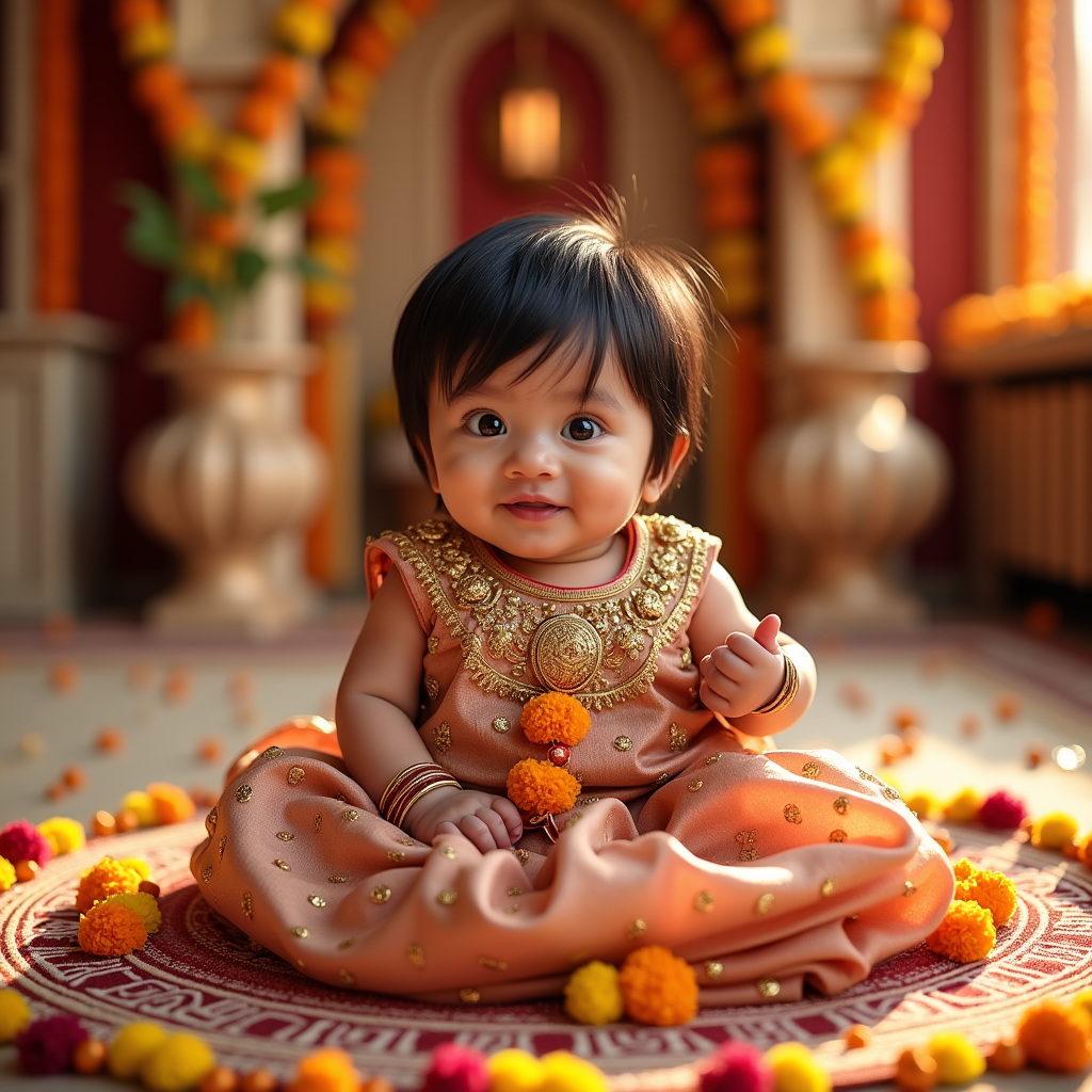 AI baby Traditional Indian portrait