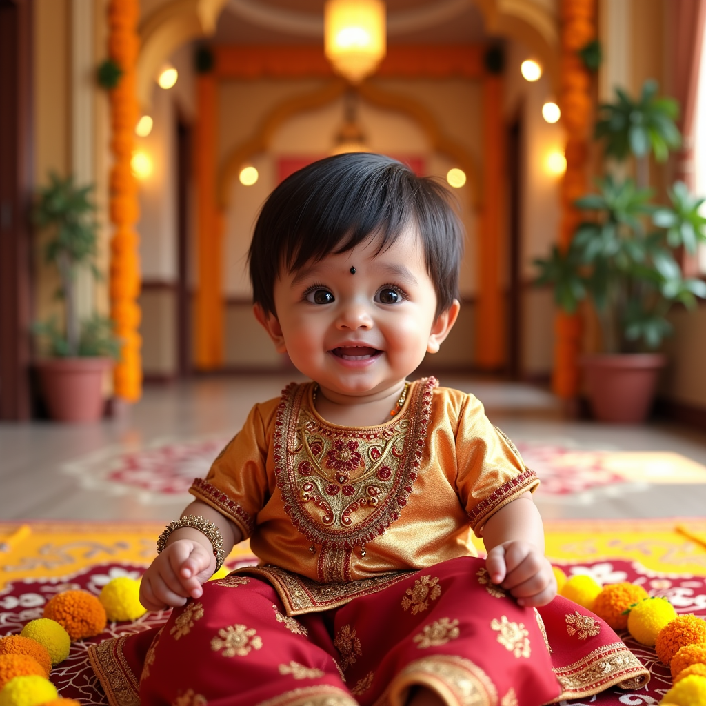 AI baby Traditional Indian portrait