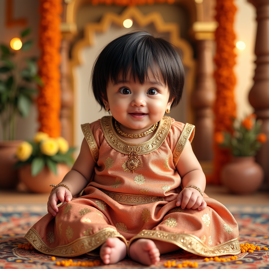 AI baby Traditional Indian portrait