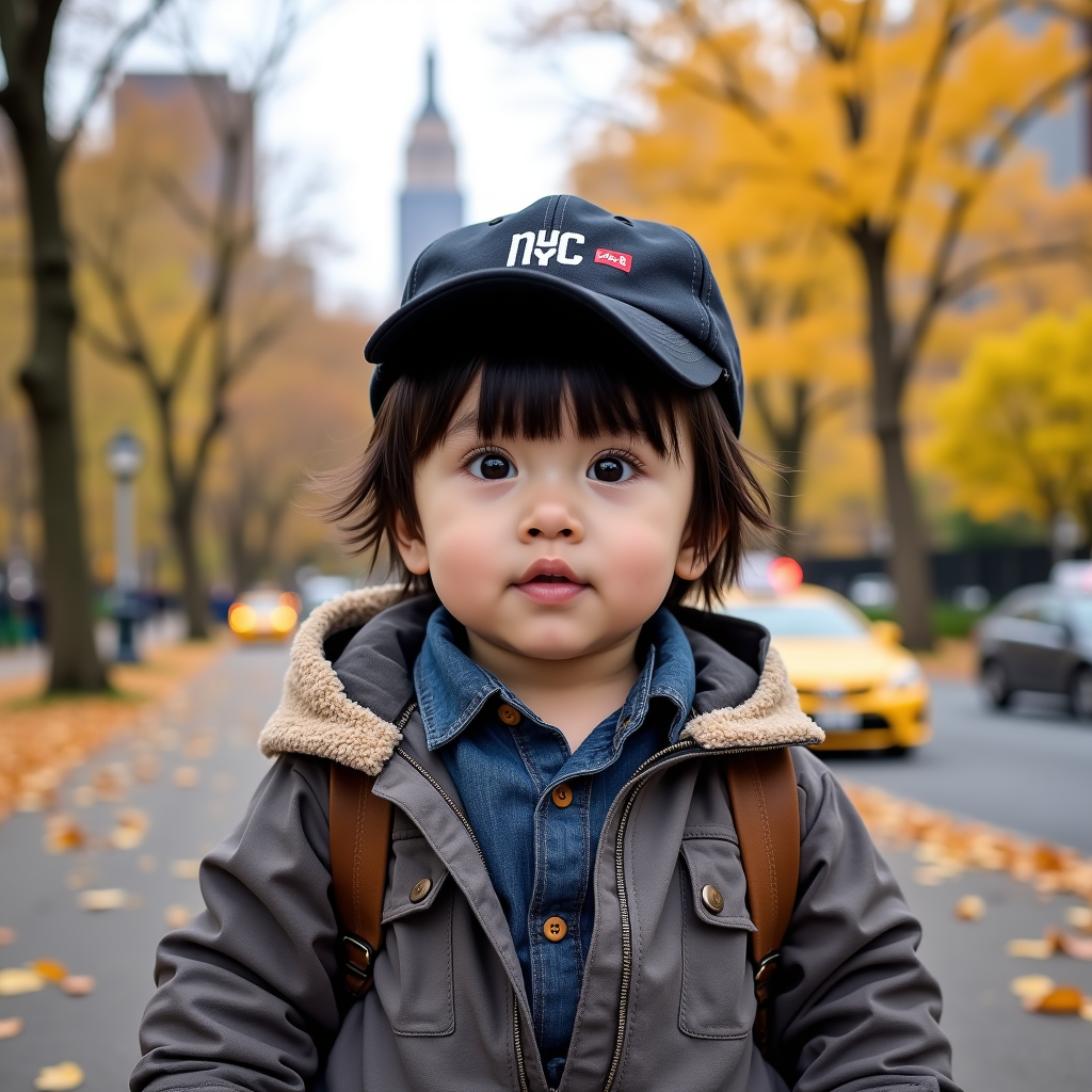 AI baby New York City portrait