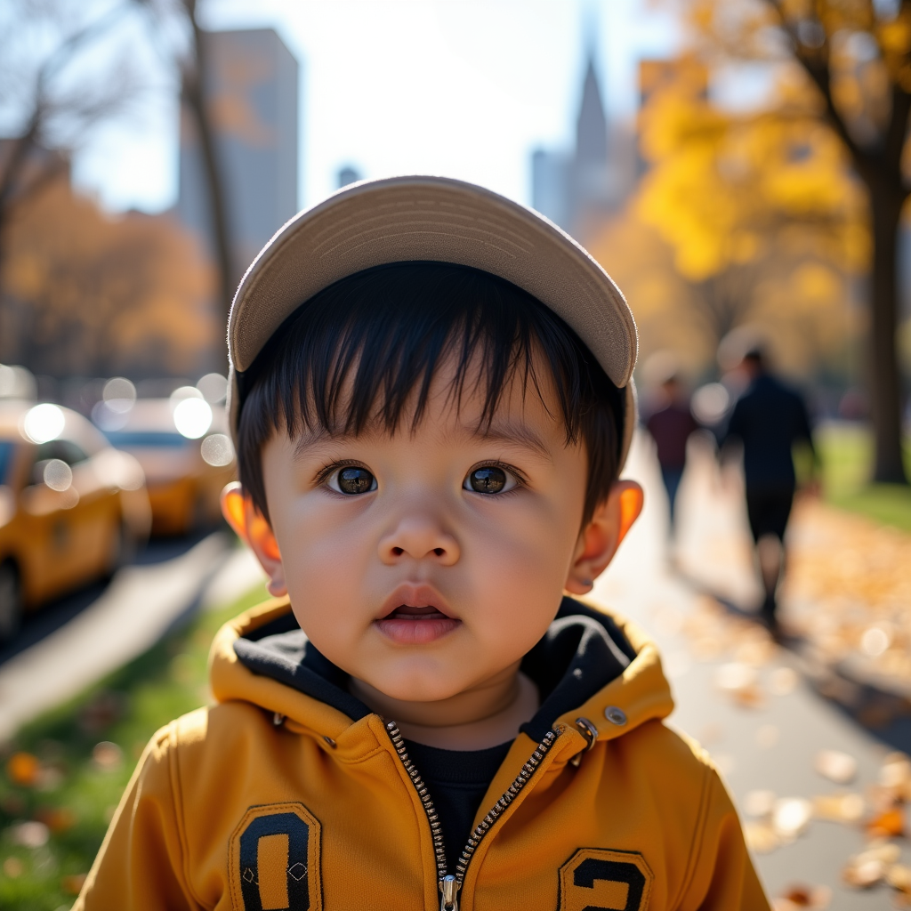 AI baby New York City portrait
