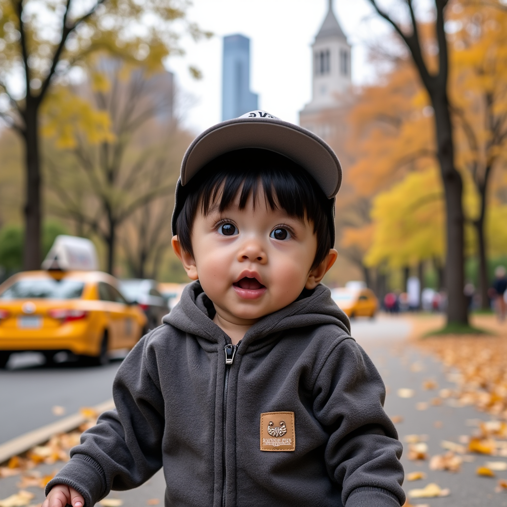 AI baby New York City portrait