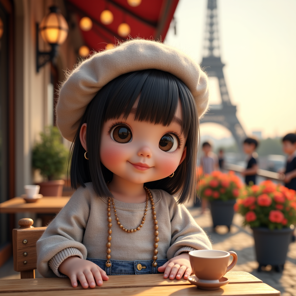 AI baby Paris portrait