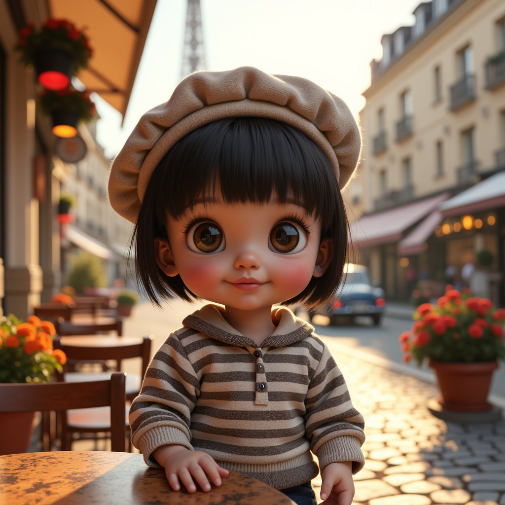 AI baby Paris portrait