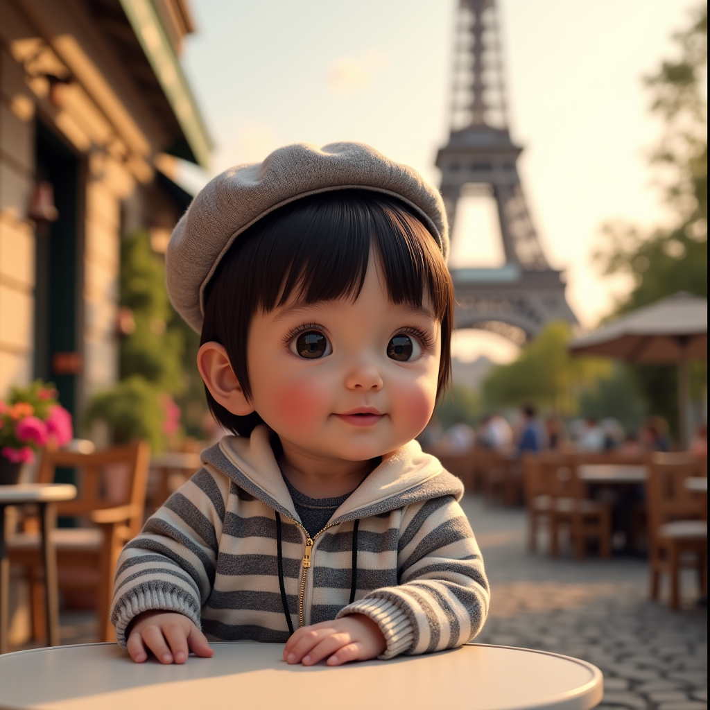 AI baby Paris portrait