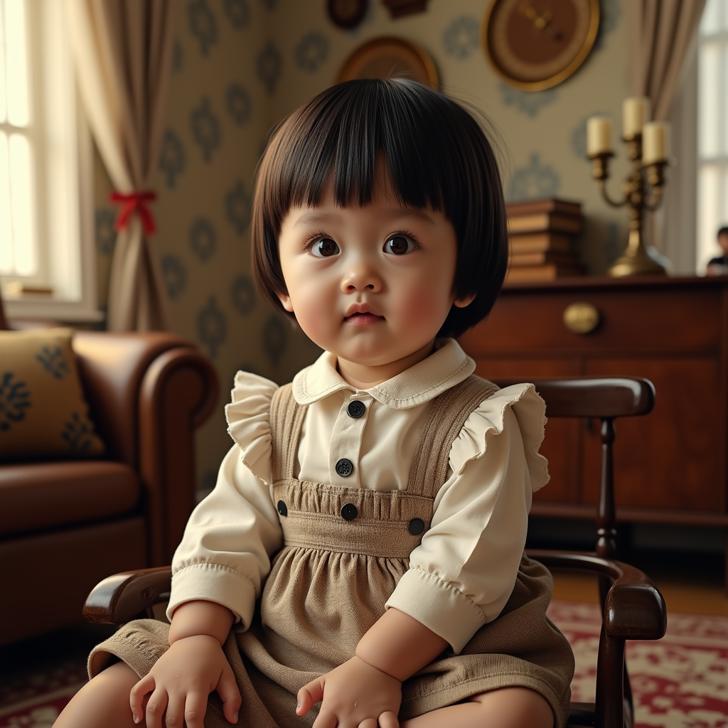 AI baby Vintage portrait