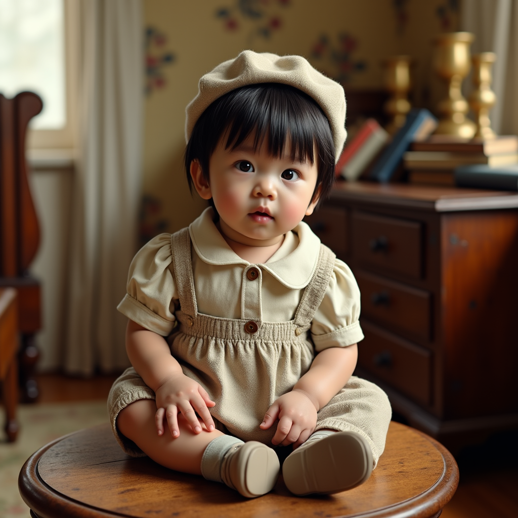 AI baby Vintage portrait
