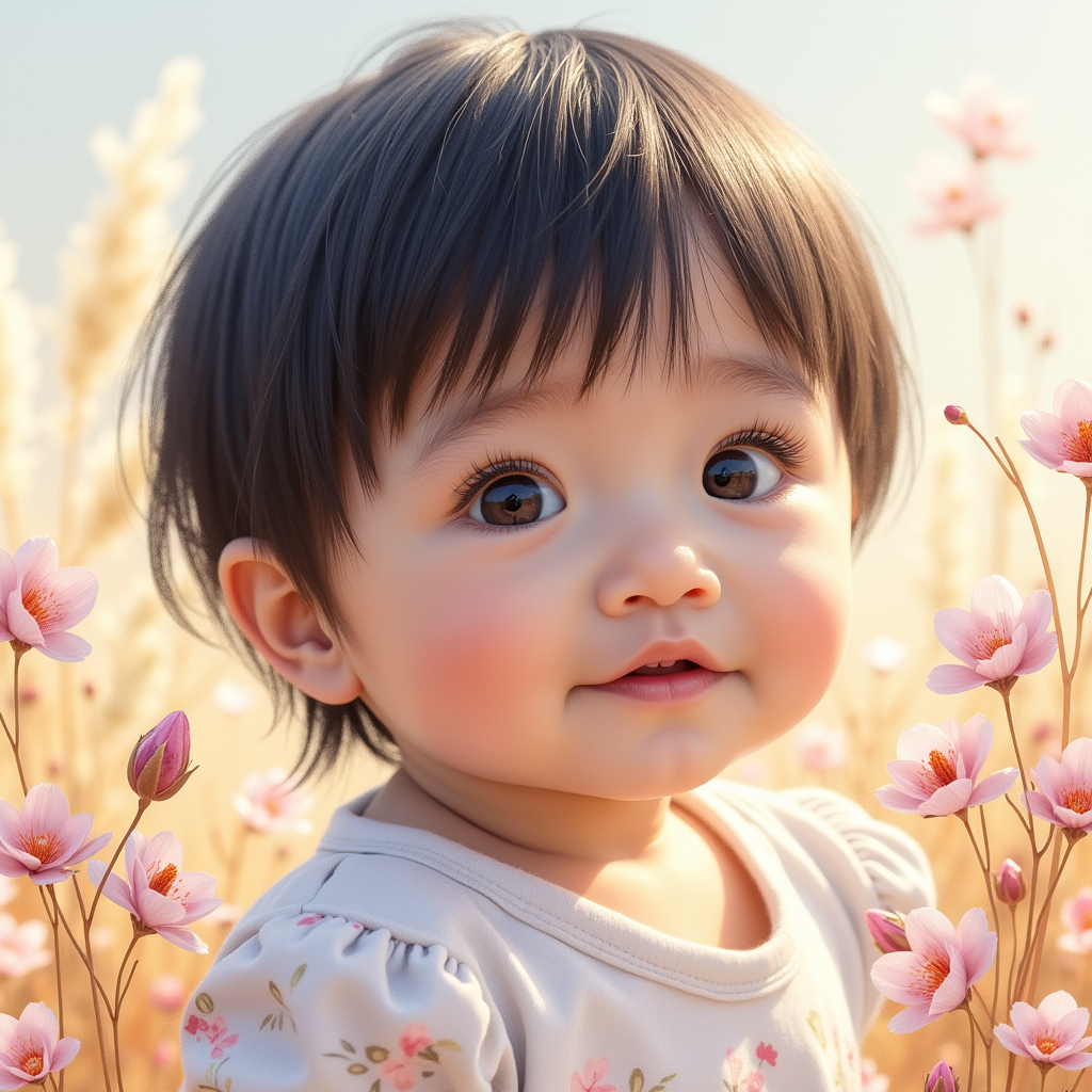AI baby Watercolor Painting portrait