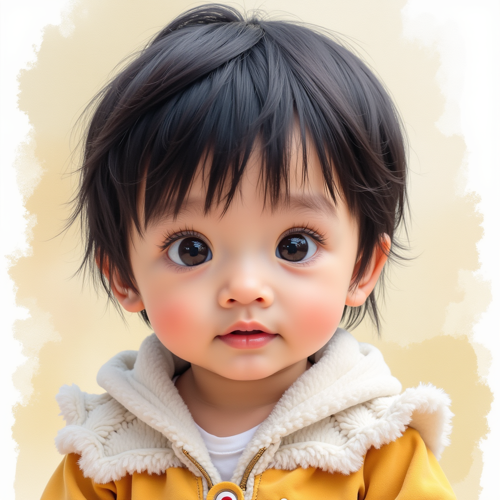 AI baby Watercolor Painting portrait
