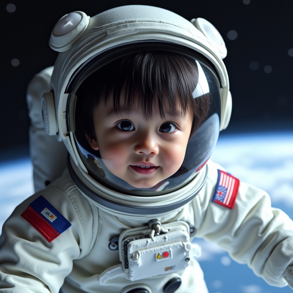AI baby Astronaut portrait