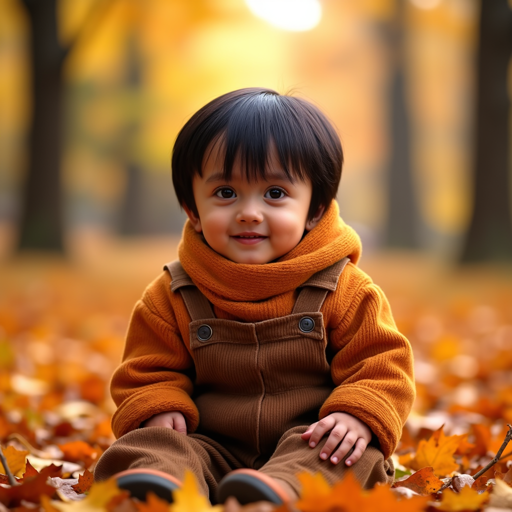 AI baby Autumn Forest portrait