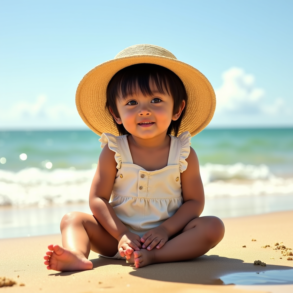 AI baby Beach portrait