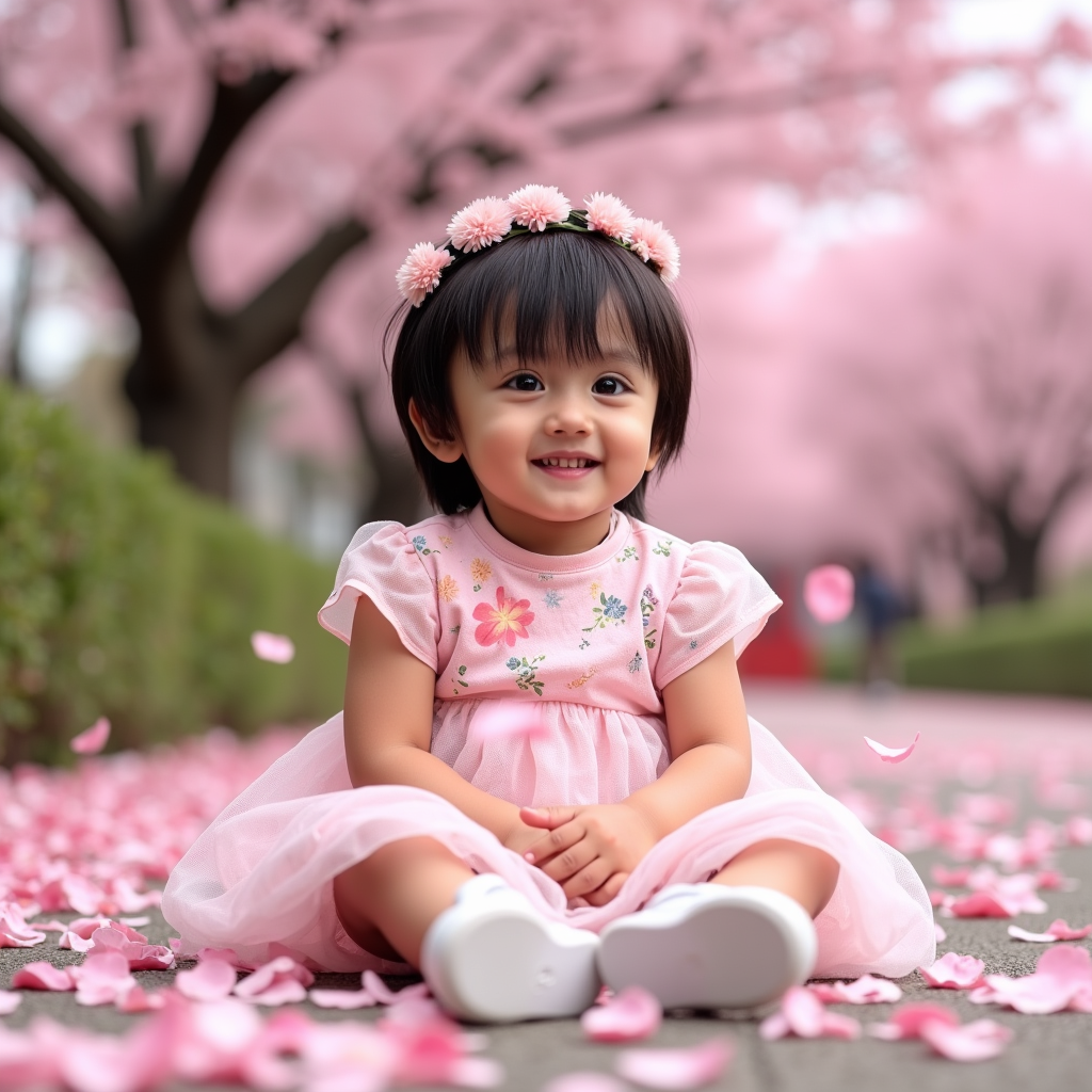 AI baby Cherry Blossoms portrait