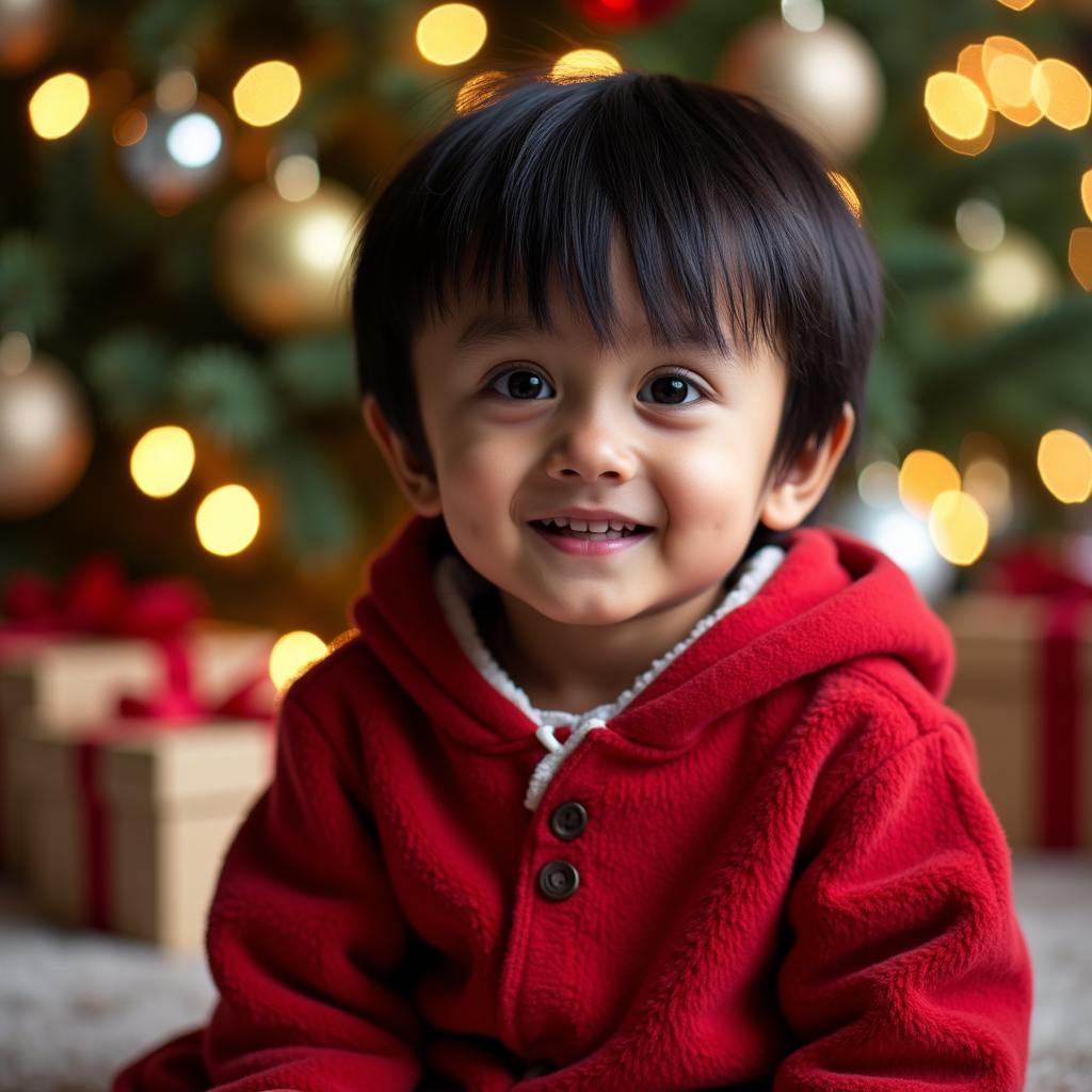 AI baby Christmas portrait