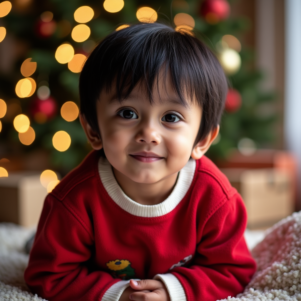 AI baby Christmas portrait