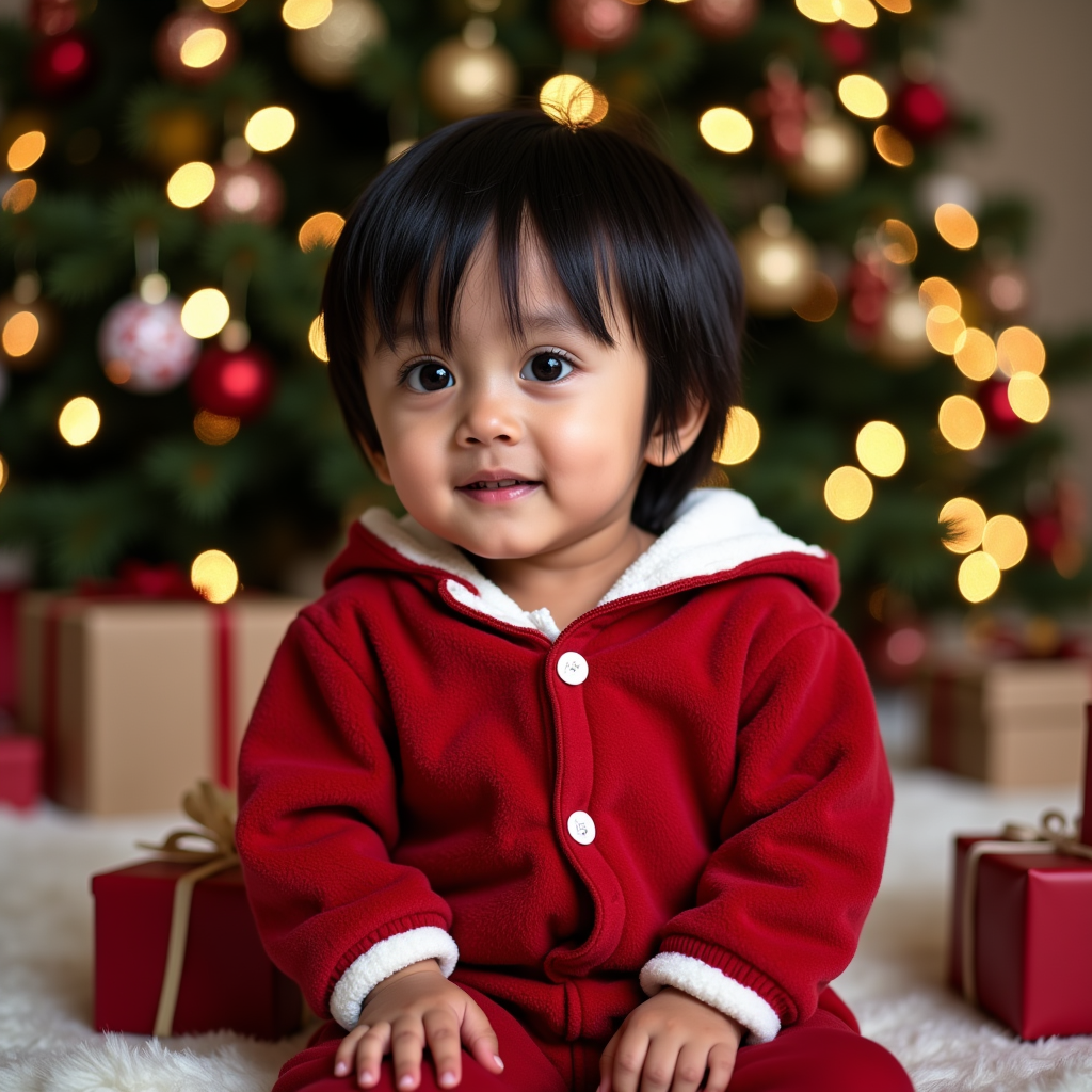 AI baby Christmas portrait