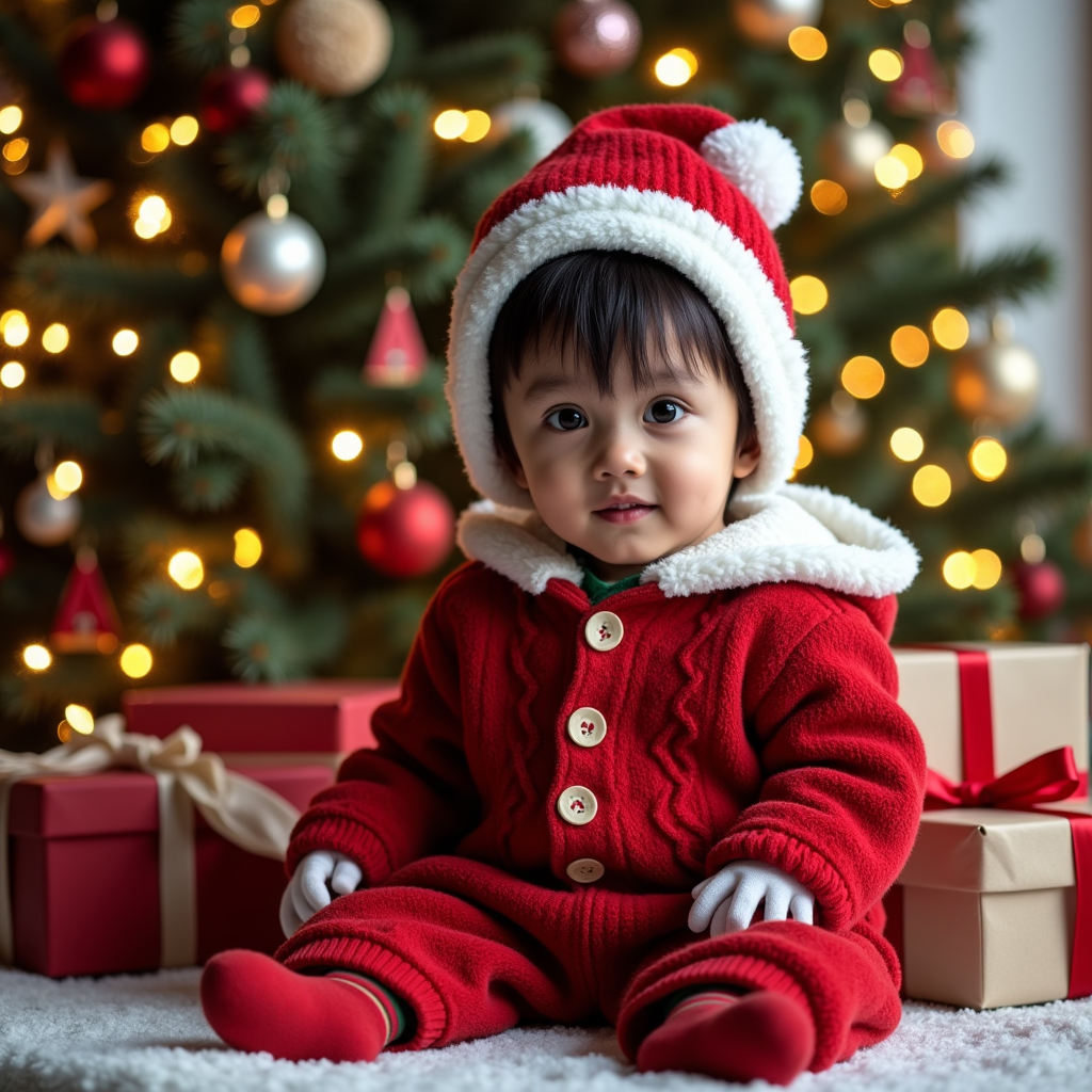 AI baby Christmas portrait