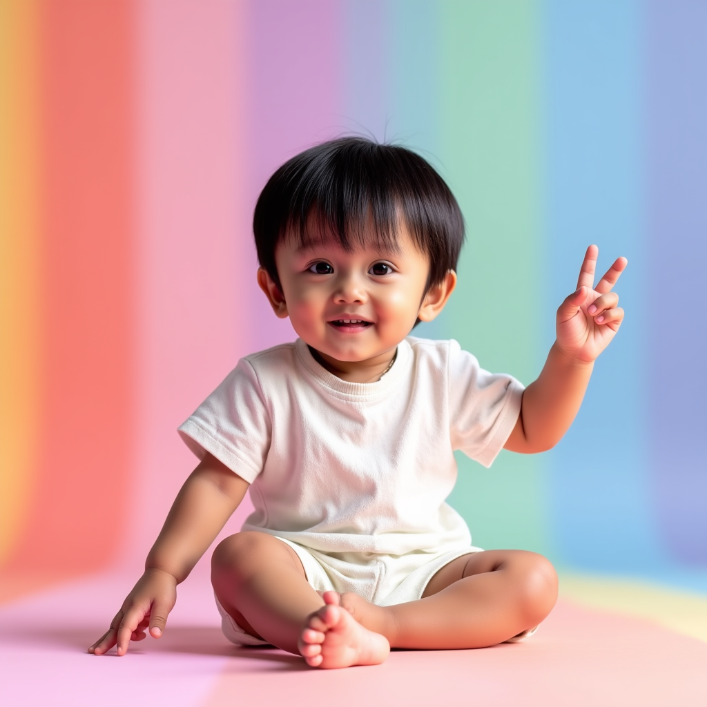 AI baby Colorful Backdrop portrait