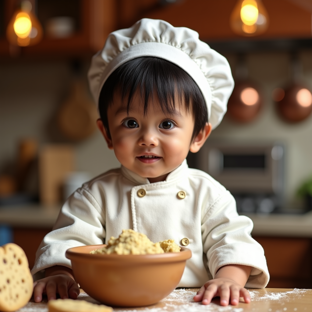 AI baby Little Chef portrait