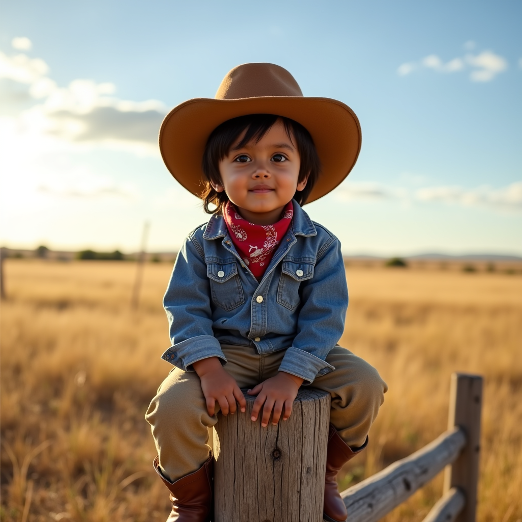 AI baby Cowboy portrait