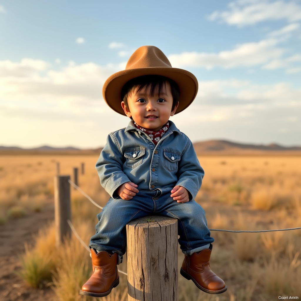 AI baby Cowboy portrait