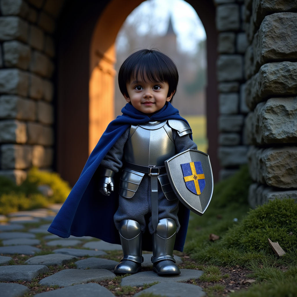 AI baby Knight portrait