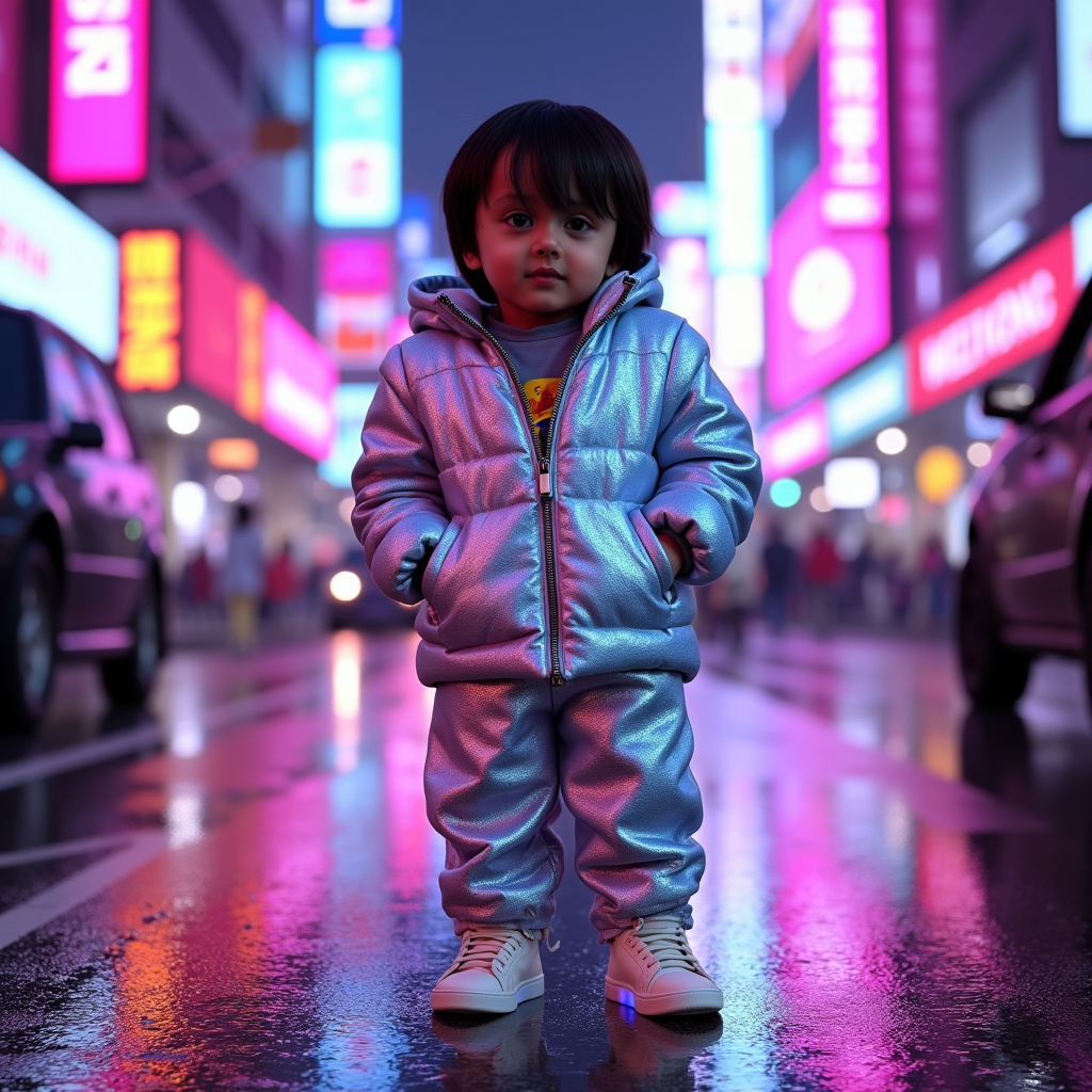 AI baby Cyberpunk Neon portrait