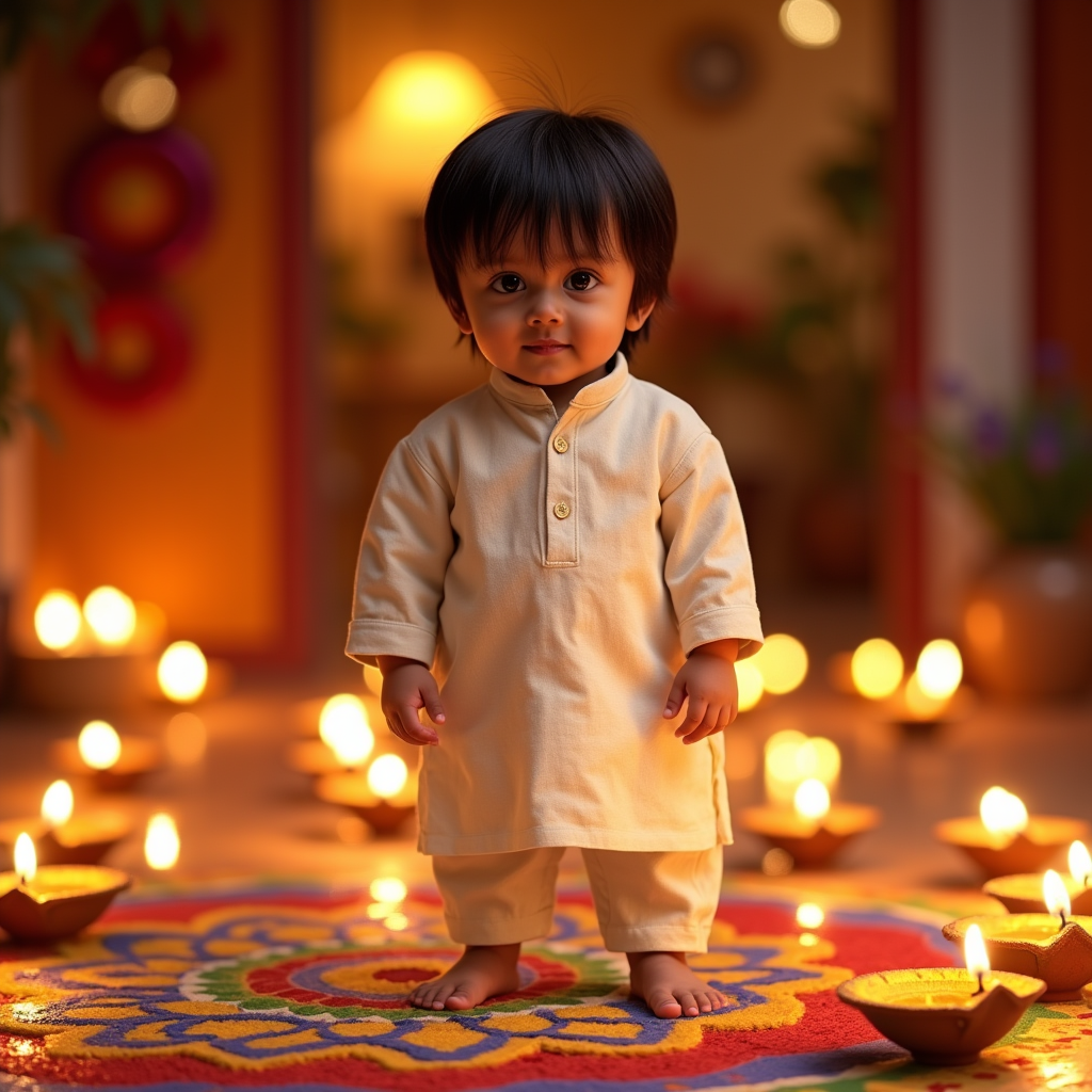 AI baby Diwali portrait