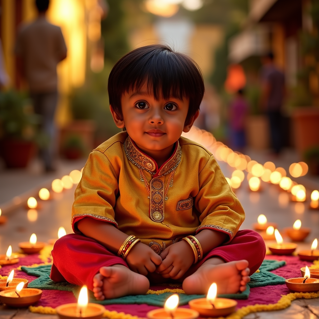 AI baby Diwali portrait