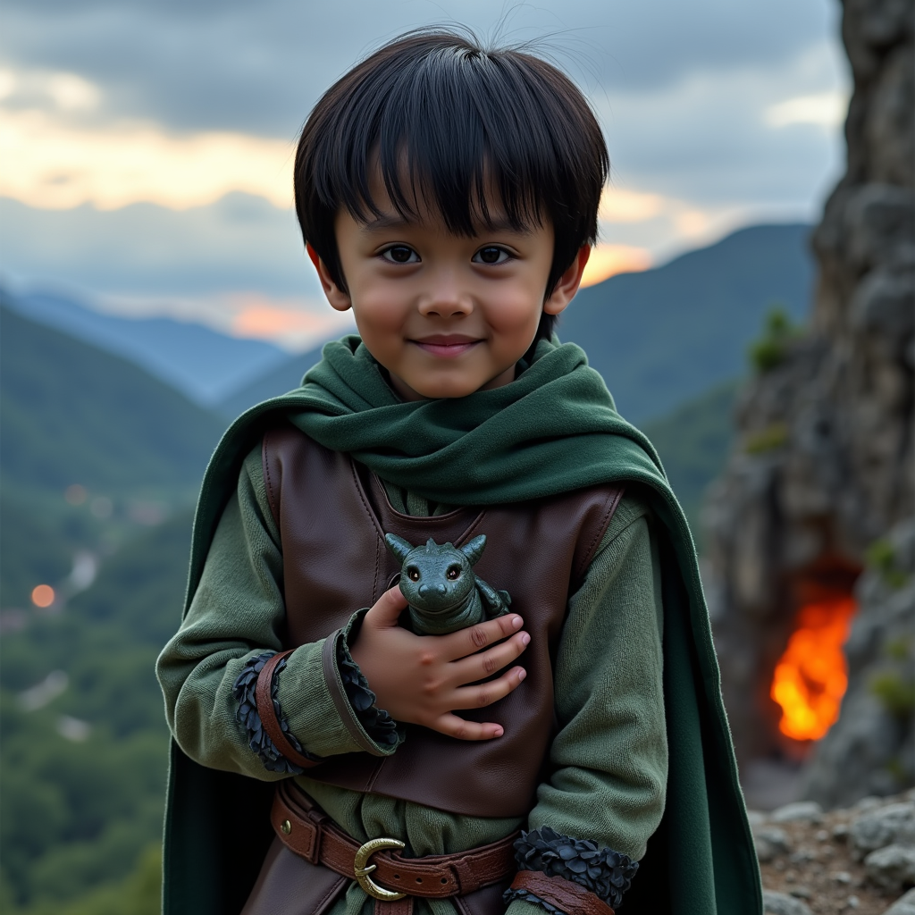 AI baby Dragon Keeper portrait
