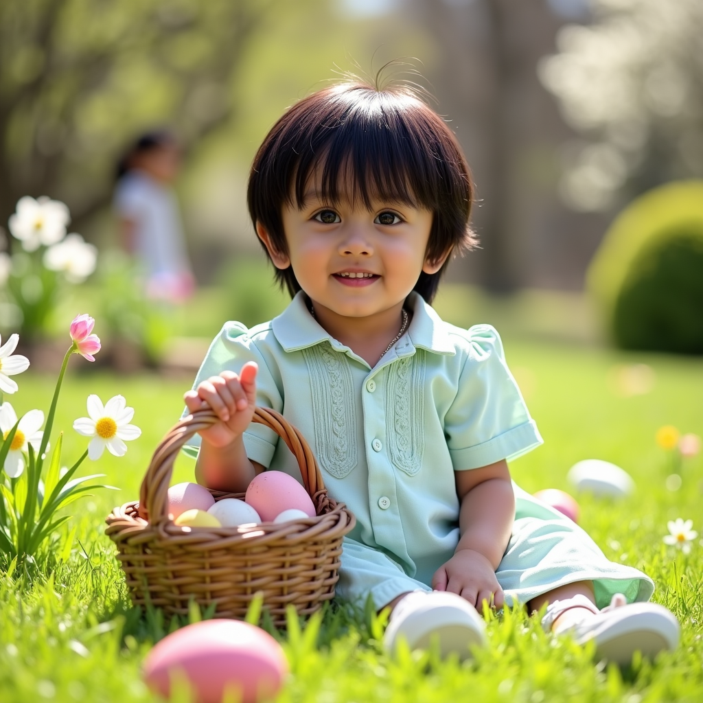 AI baby Easter portrait