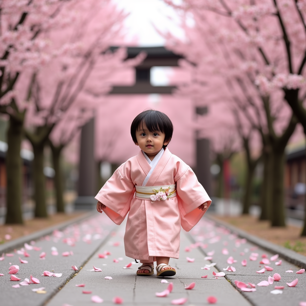 AI baby Japanese Kimono portrait