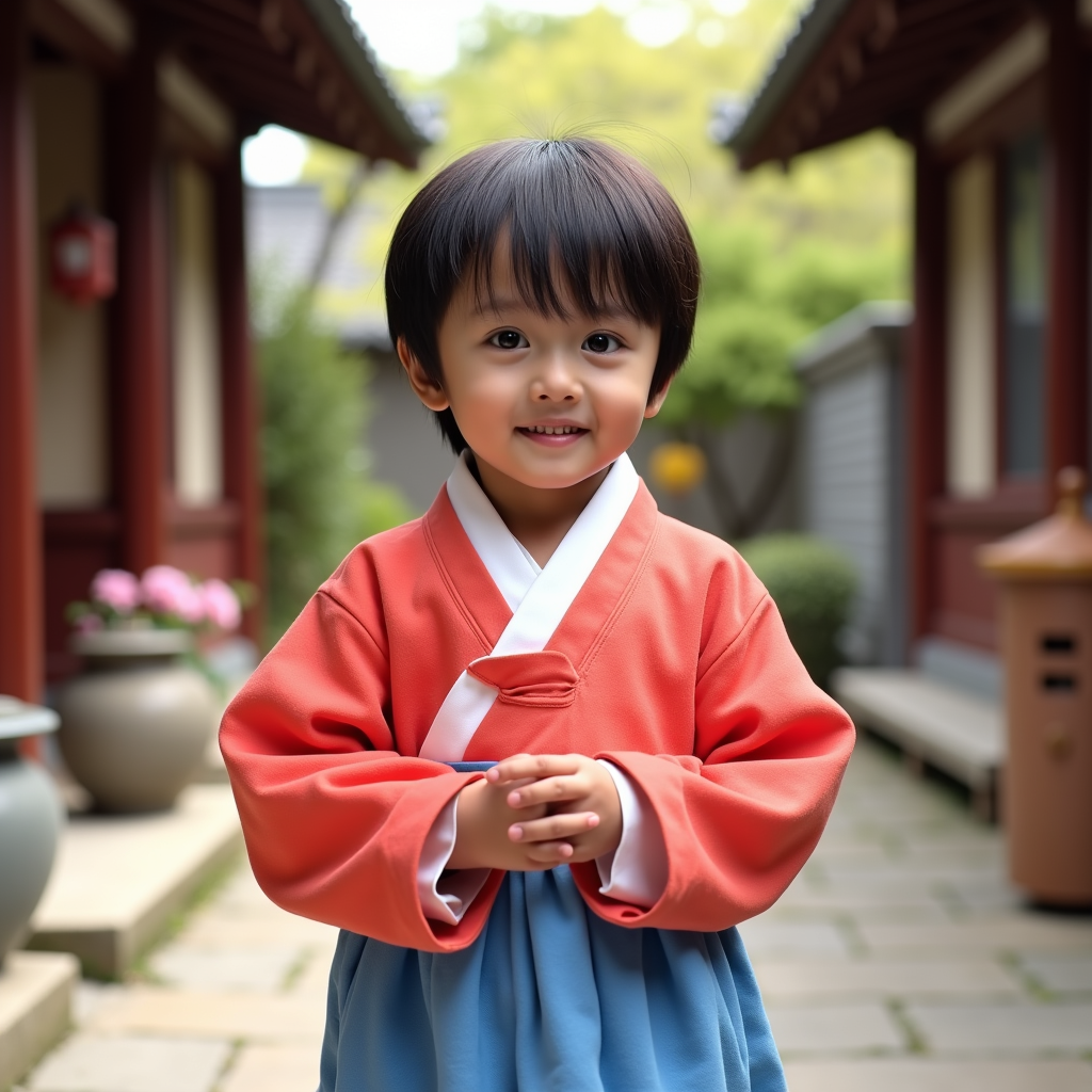 AI baby Korean Hanbok portrait